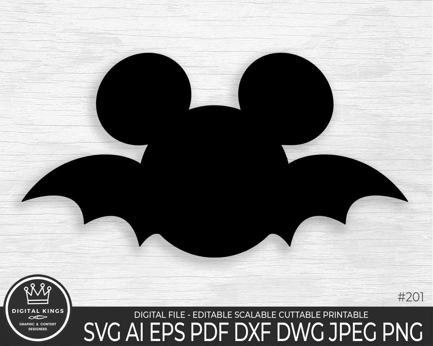 Disney Mickey Halloween bat SVG EPS PDF digital files Cricut PNG #201