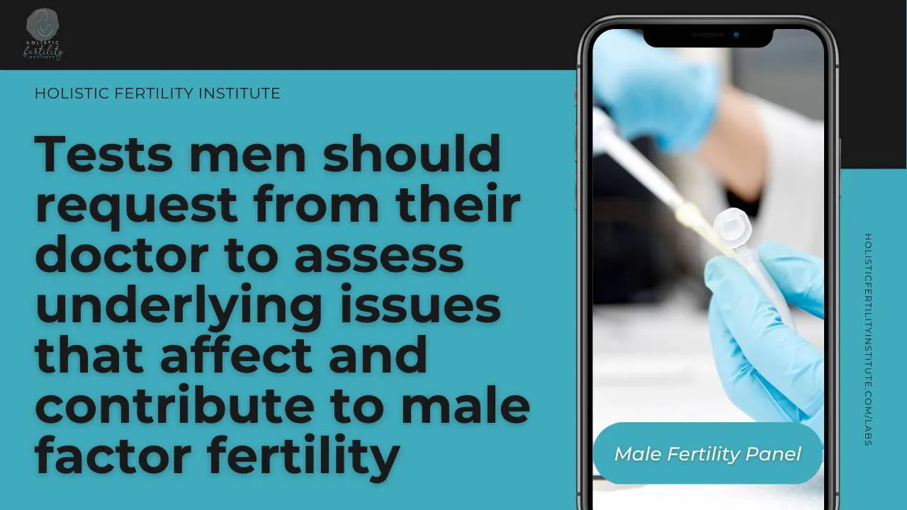 Tests men should request from their doctor to assess underlying issues that affect and contribute to male factor fertility
