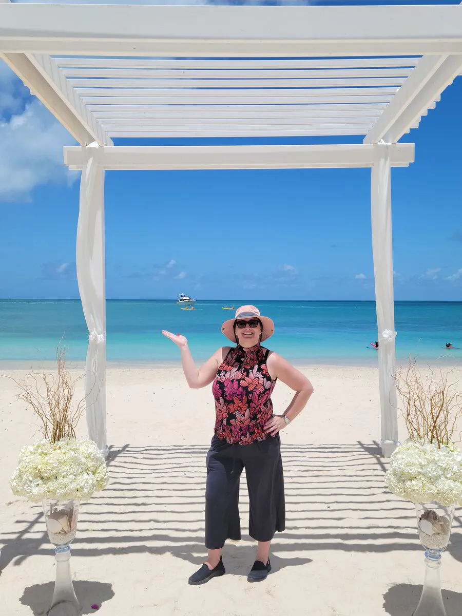 Don't you want a Travel Advisor that travels? Kathy Feather at Sandals Grand Antigua