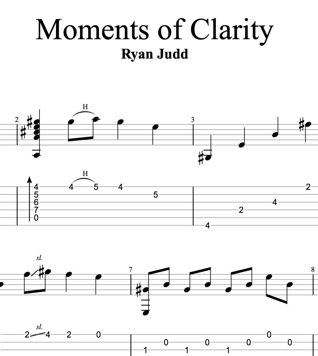 "Moments of Clarity" Guitar Tab