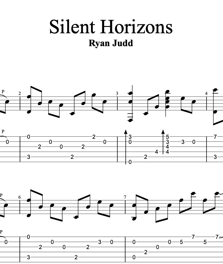 "Silent Horizons" Guitar Tab
