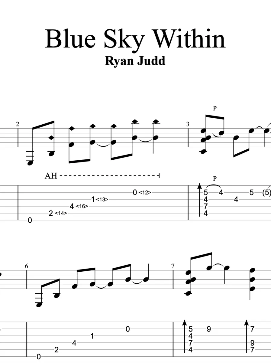 "Blue Sky Within" Guitar Tab