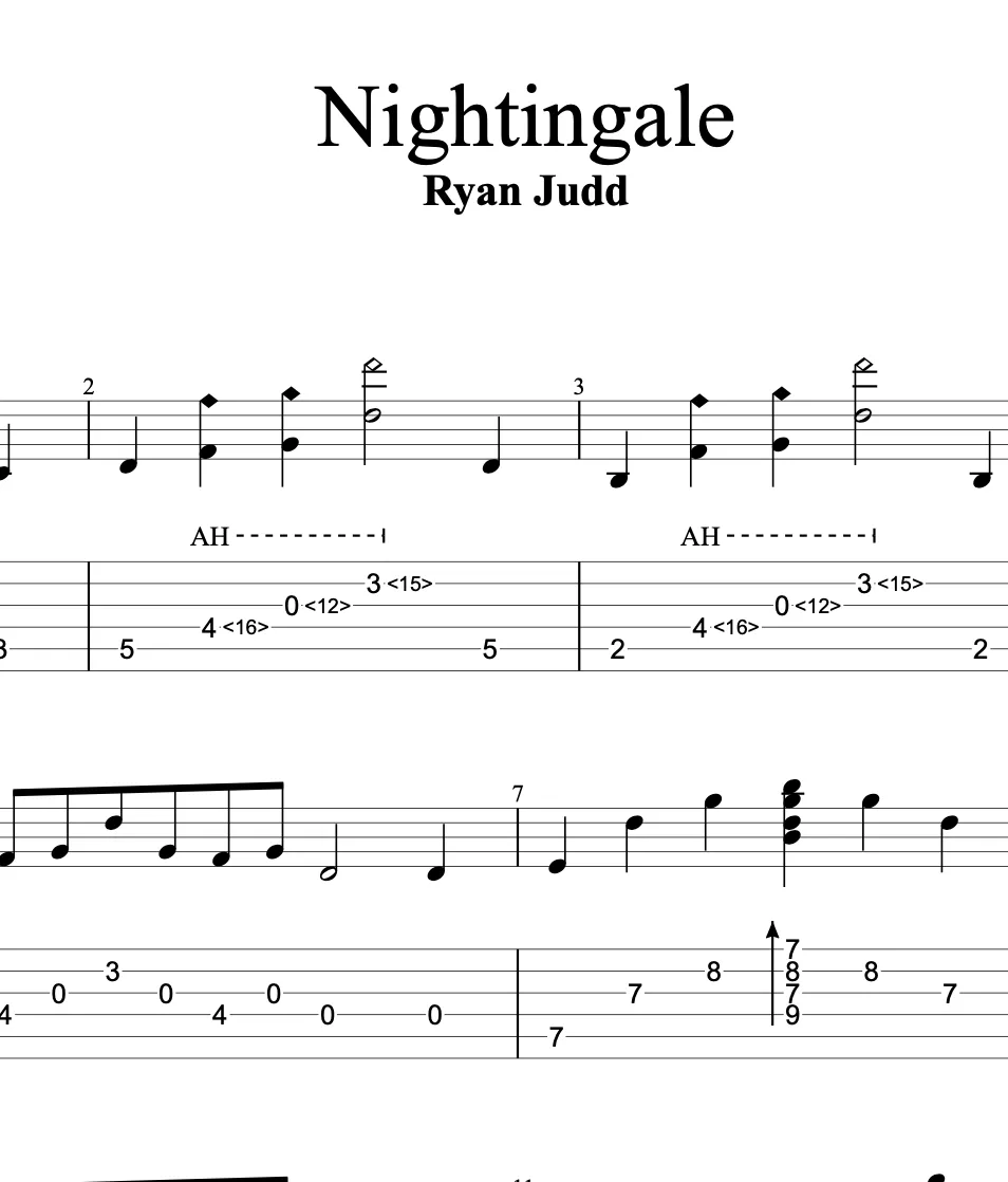 "Nightingale" Guitar Tab