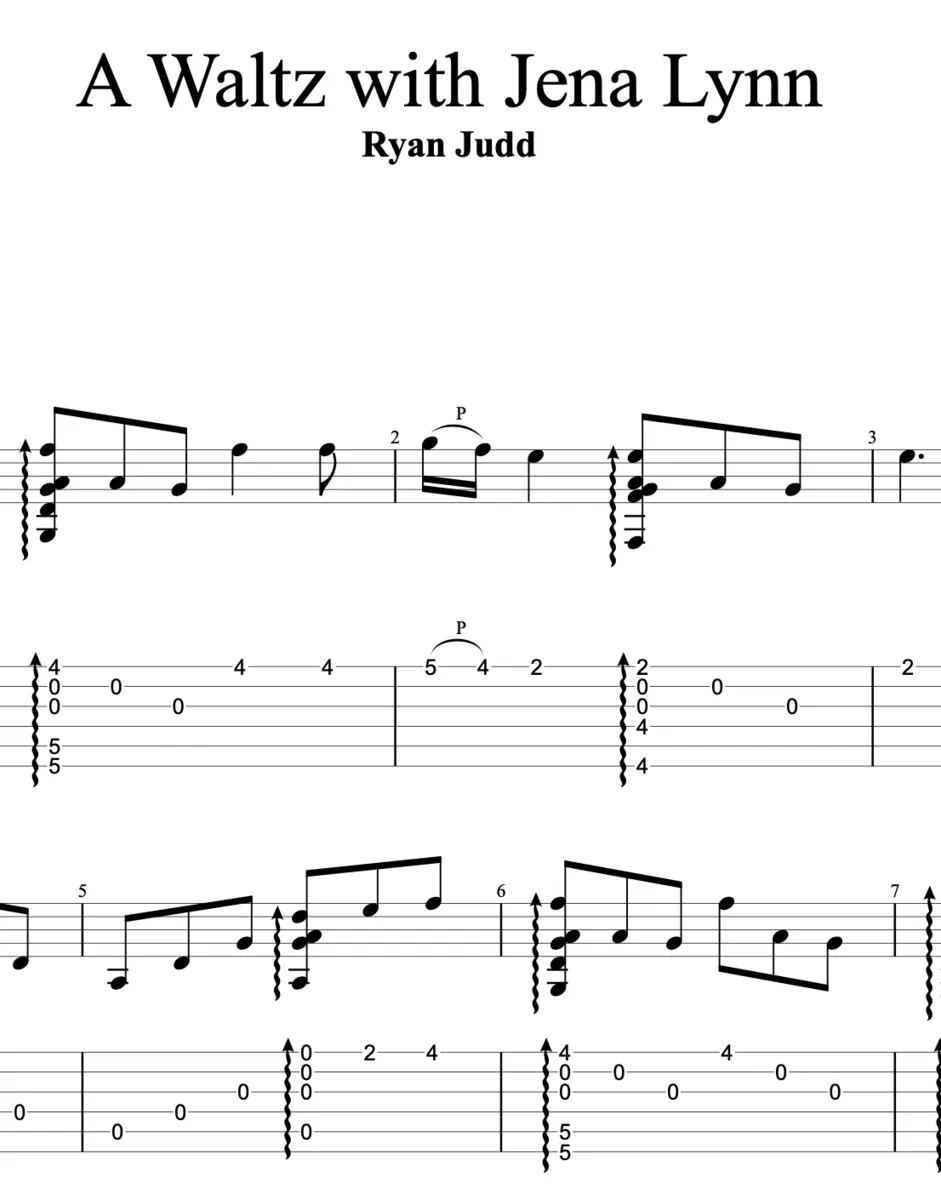 "A Waltz with Jena Lynn" Guitar Tab