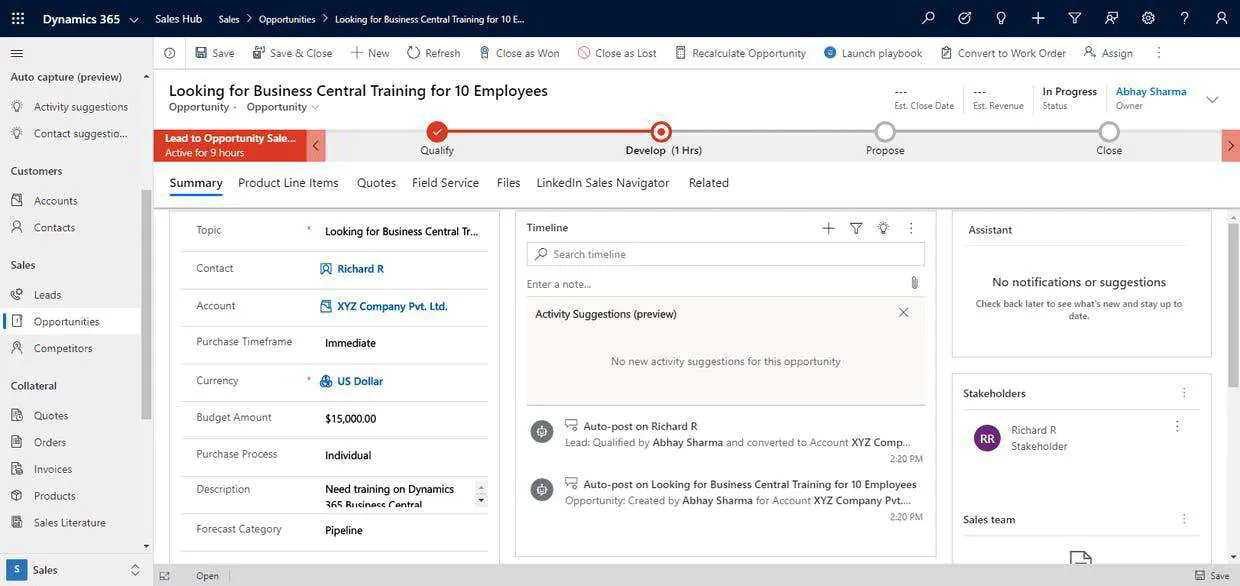 How To Create Opportunities In Microsoft Dynamics 365