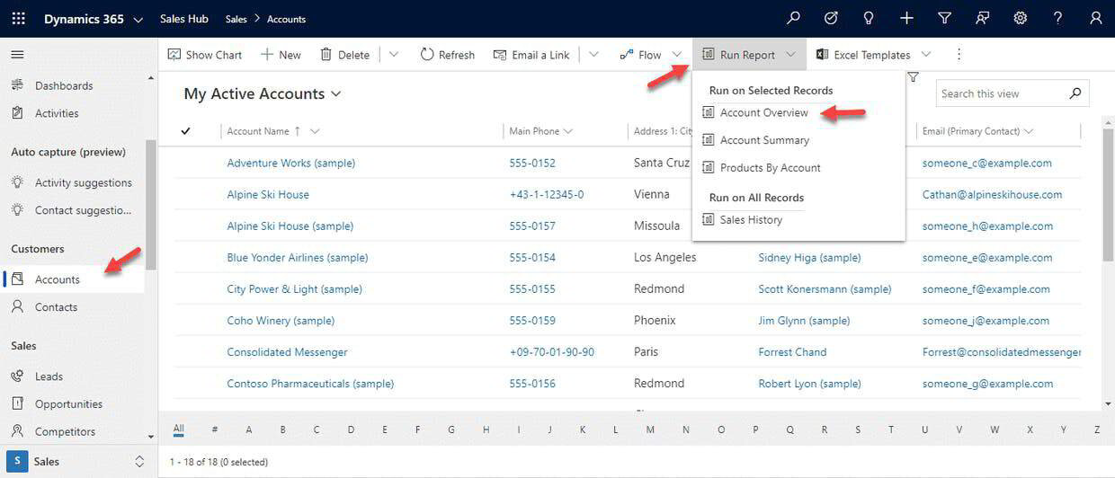 Execute and Analyse Sales Reports In Microsoft Dynamics 365