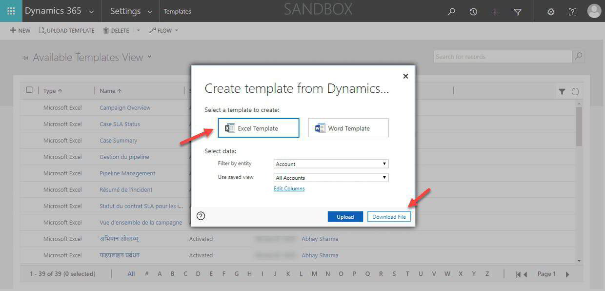 Use Excel Templates In Microsoft Dynamics 365