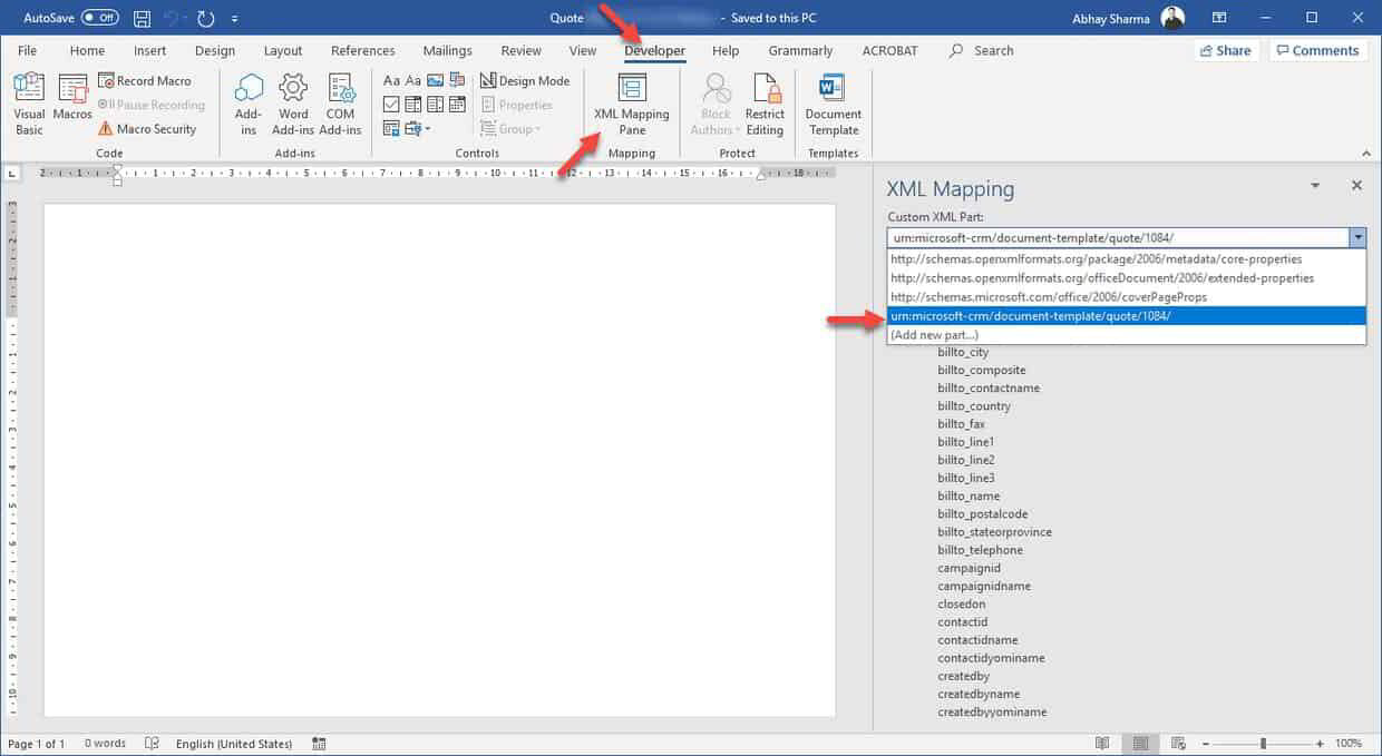 Create Template from a Quote In Microsoft Dynamics 365