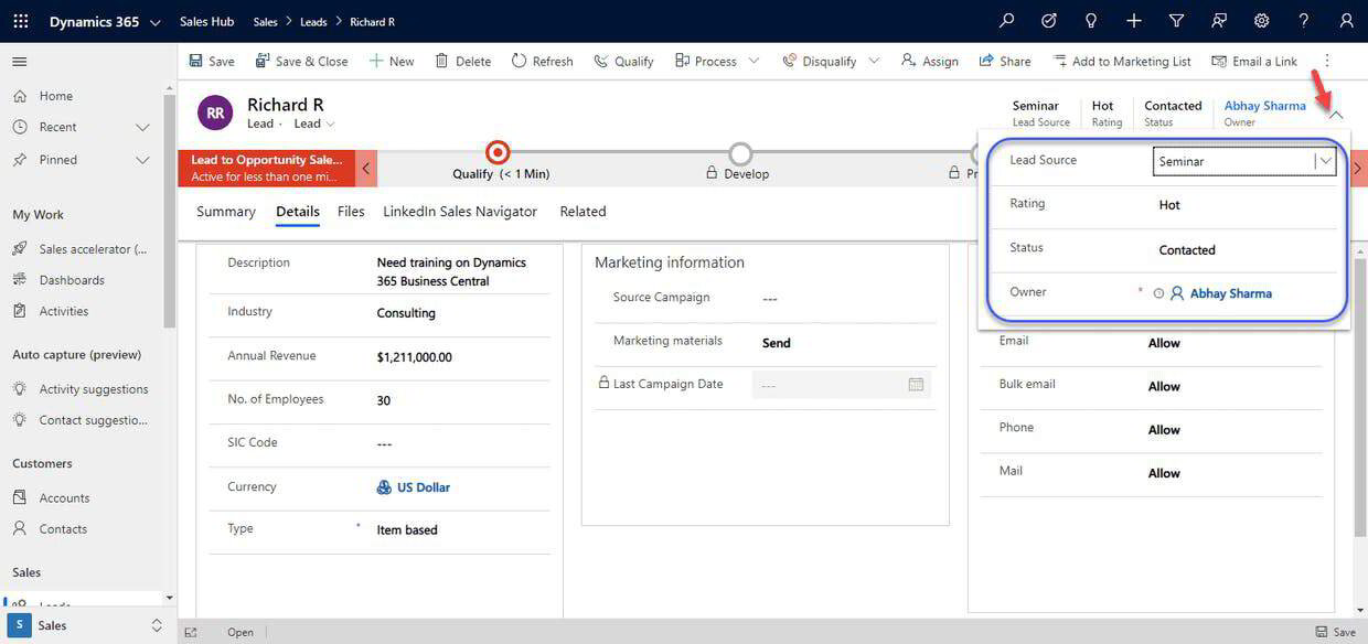lead assignment rules dynamics 365
