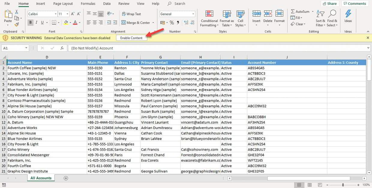 Use Export To Excel Functionality In Microsoft Dynamics 365