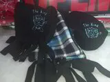 The King Black and Blue Plaid Scarf Set
