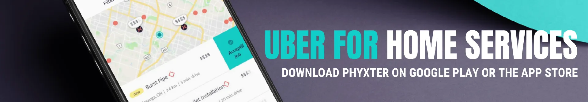 A banner saying uber for home services
