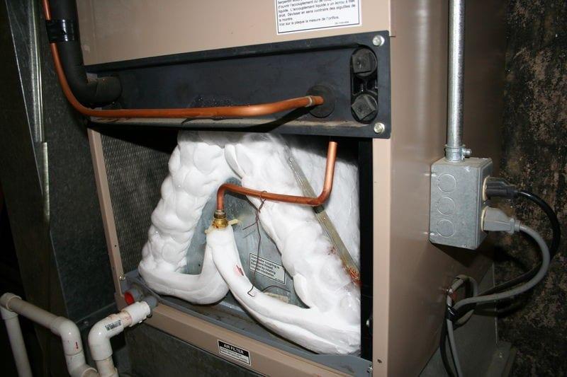 frozen AC evaporator coil