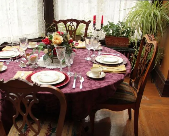 place setting in conservatory