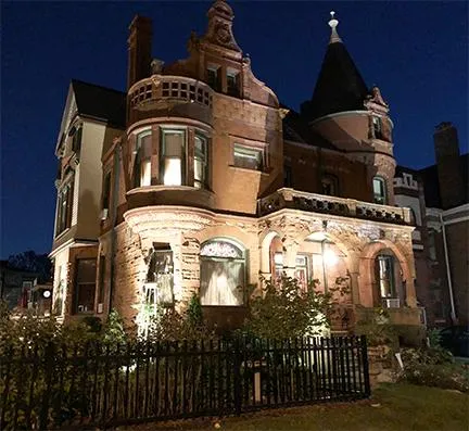 mansion at night