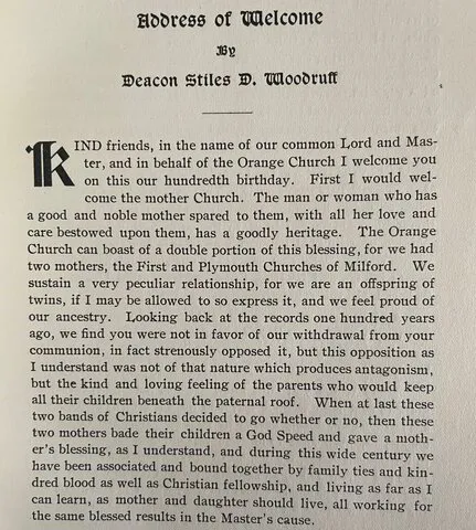 Centennial Address of Deacon Woodruff