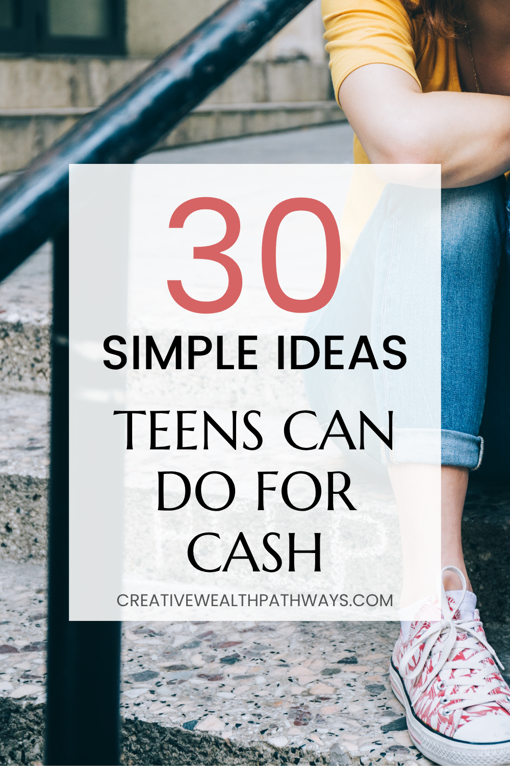 Teen sitting at a desk with a laptop and notebook, planning creative ways to make money through online jobs and side hustles.
