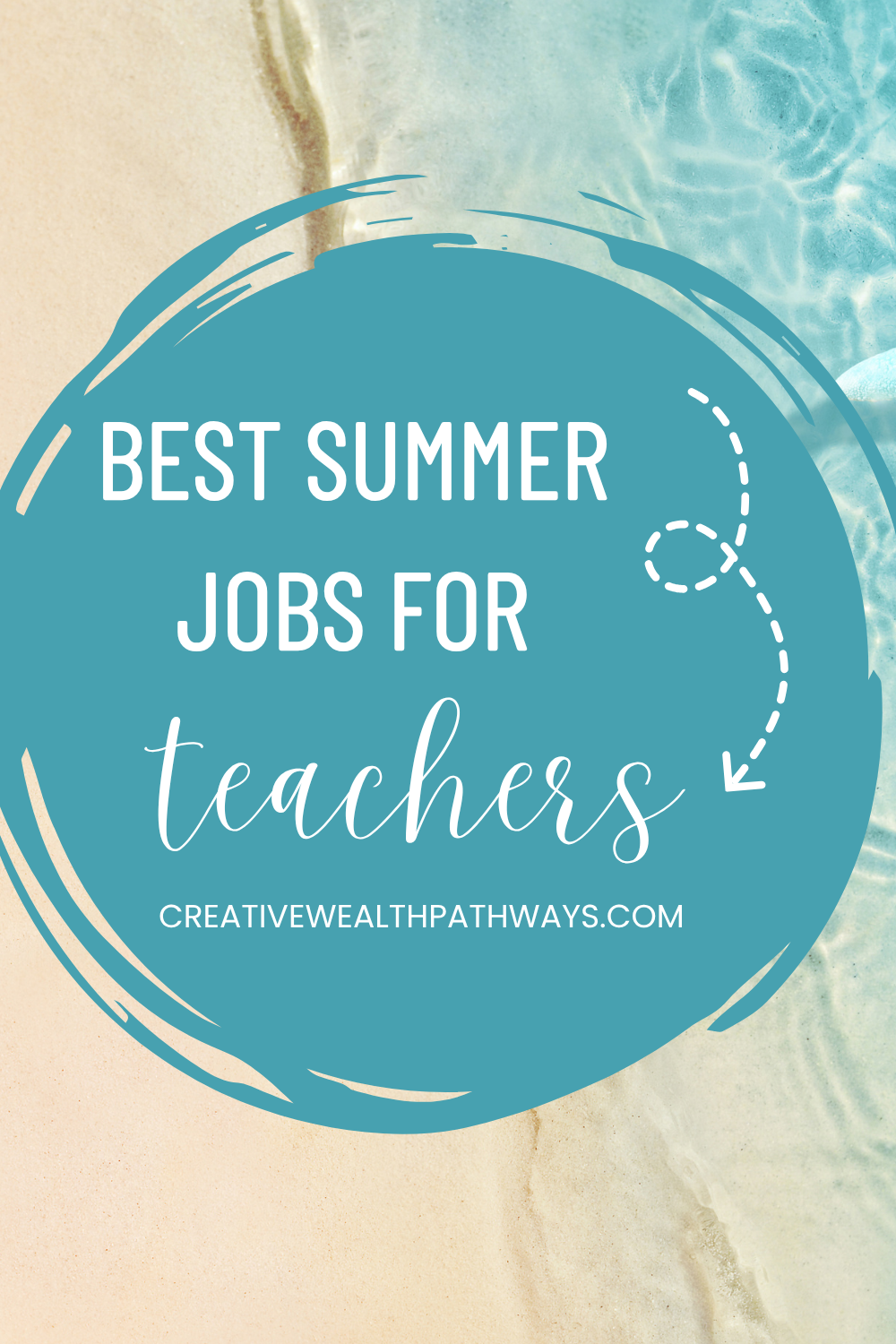 Teacher sitting at a desk with a laptop, notebook, and iced coffee, researching flexible summer jobs and side hustles to earn extra income.