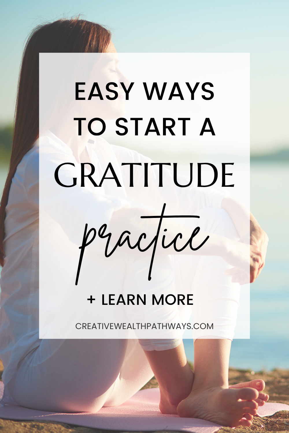 Open gratitude journal with a pen and cup of coffee on a white desk, representing mindfulness, reflection, and building a daily gratitude habit.
