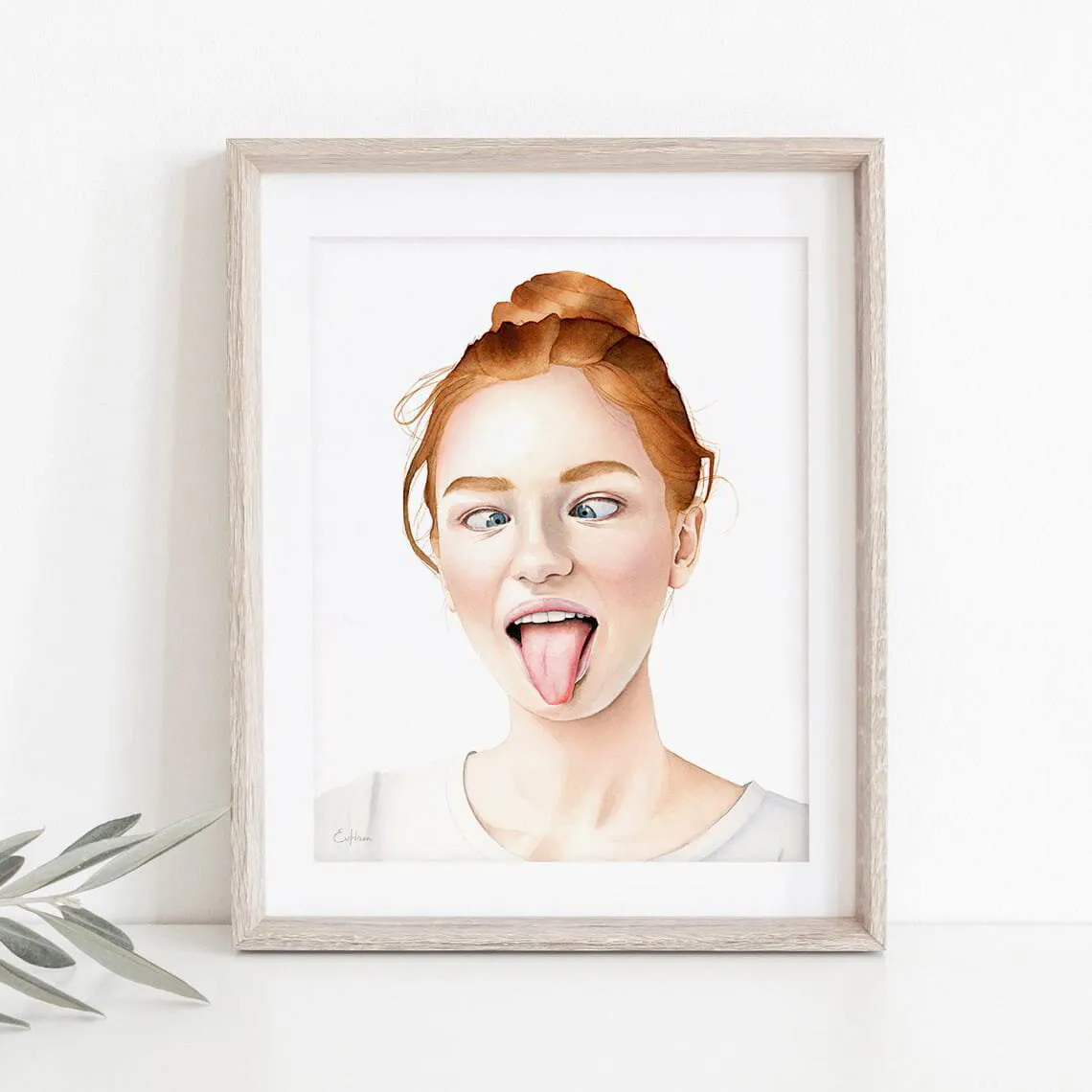 "Ginger" - Giclee print of original watercolor portrait