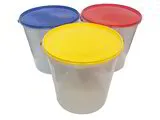 300x 2.3 Plastic Tubs With Coloured Lids