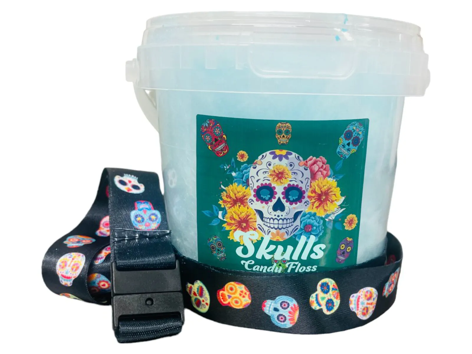 12x Skulls Candy Floss Tubs with Lanyard
