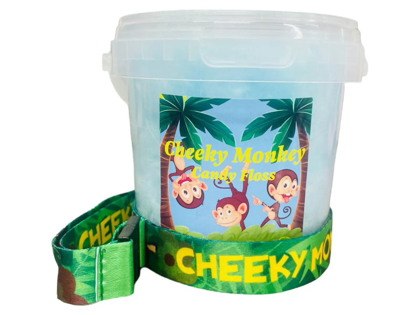 12x Cheeky Monkey Candy Floss Tubs with Lanyard