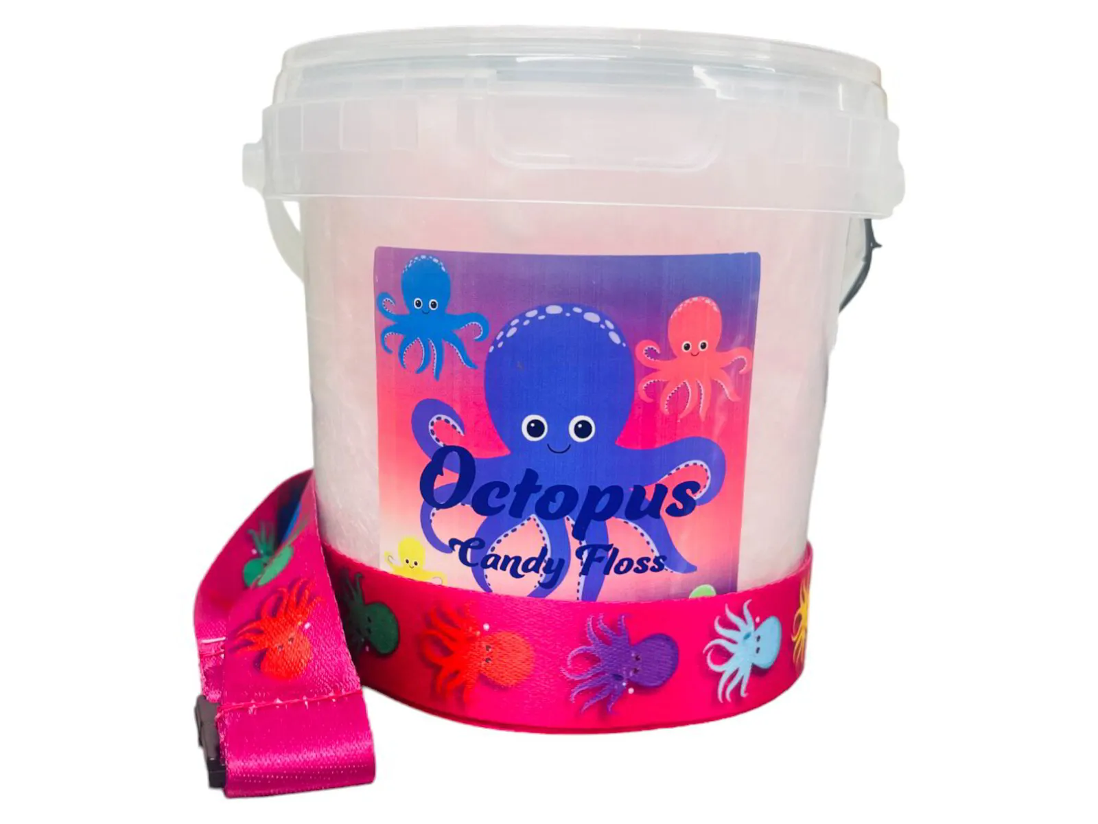12x Octopus Candy Floss Tubs with Lanyard