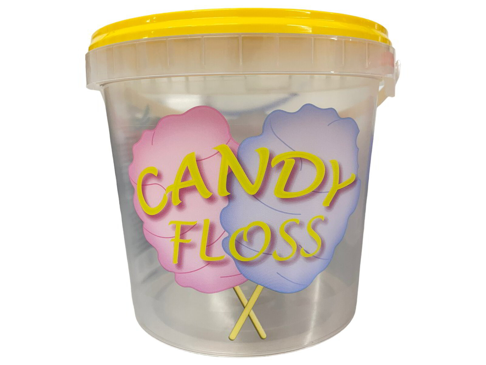 180x Printed Candy Floss 2.3 litre Tubs