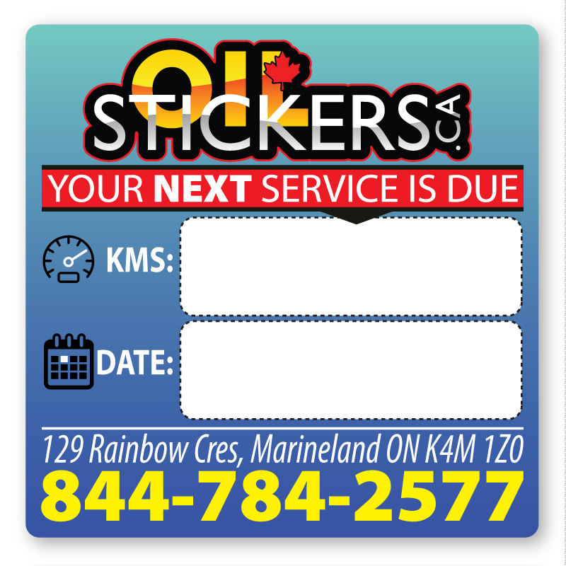 2000 Customized Oil Change Reminder Service Stickers Window Clings