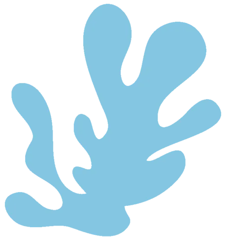 A light blue shape