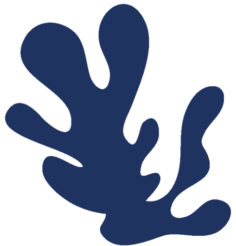 A dark blue shape