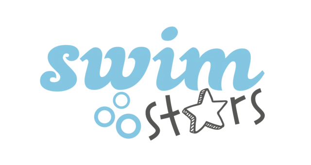 A logo says the words ‘swim stars’ and the letter a is a star shape