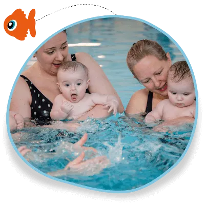 A baby swimming lesson at Swim Works in Leamington Spa shows parents in the pool with their babies