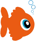 A graphic of an orange Swim Works fish