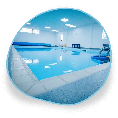 An open, airy pool at Swim Works in Rugby, Warwickshire