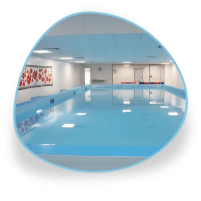 A bright and airy pool at Swim Works in Leamington Spa, Warwickshire