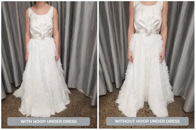 Wedding Dress with and Without Hoop Skirt