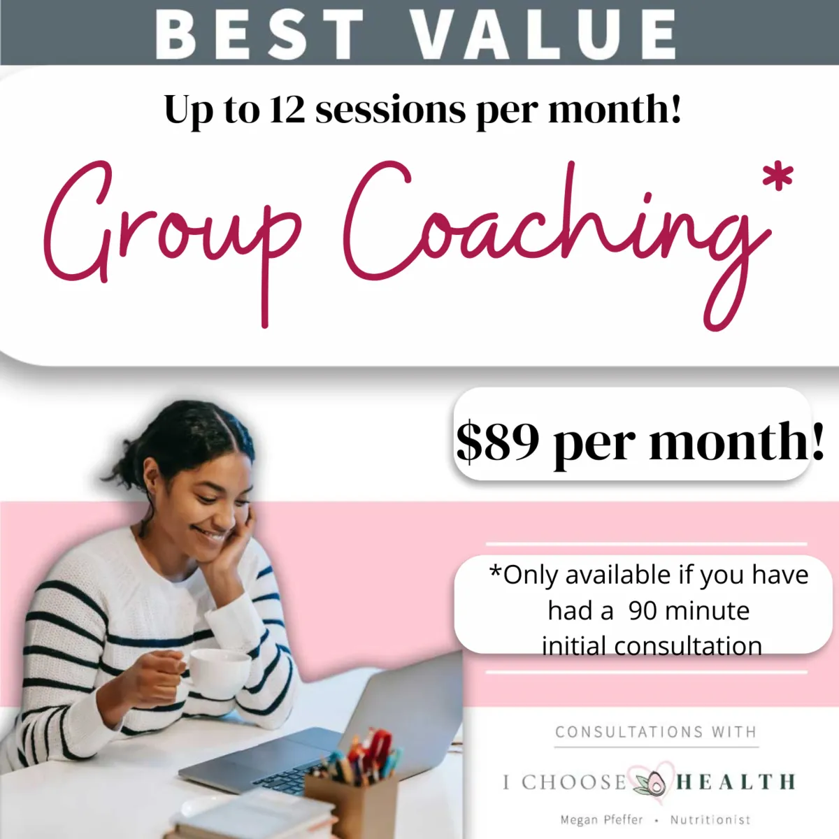 Group Coaching with Clinical Nutritionist & Counsellor Megan Pfeffer - Monthly