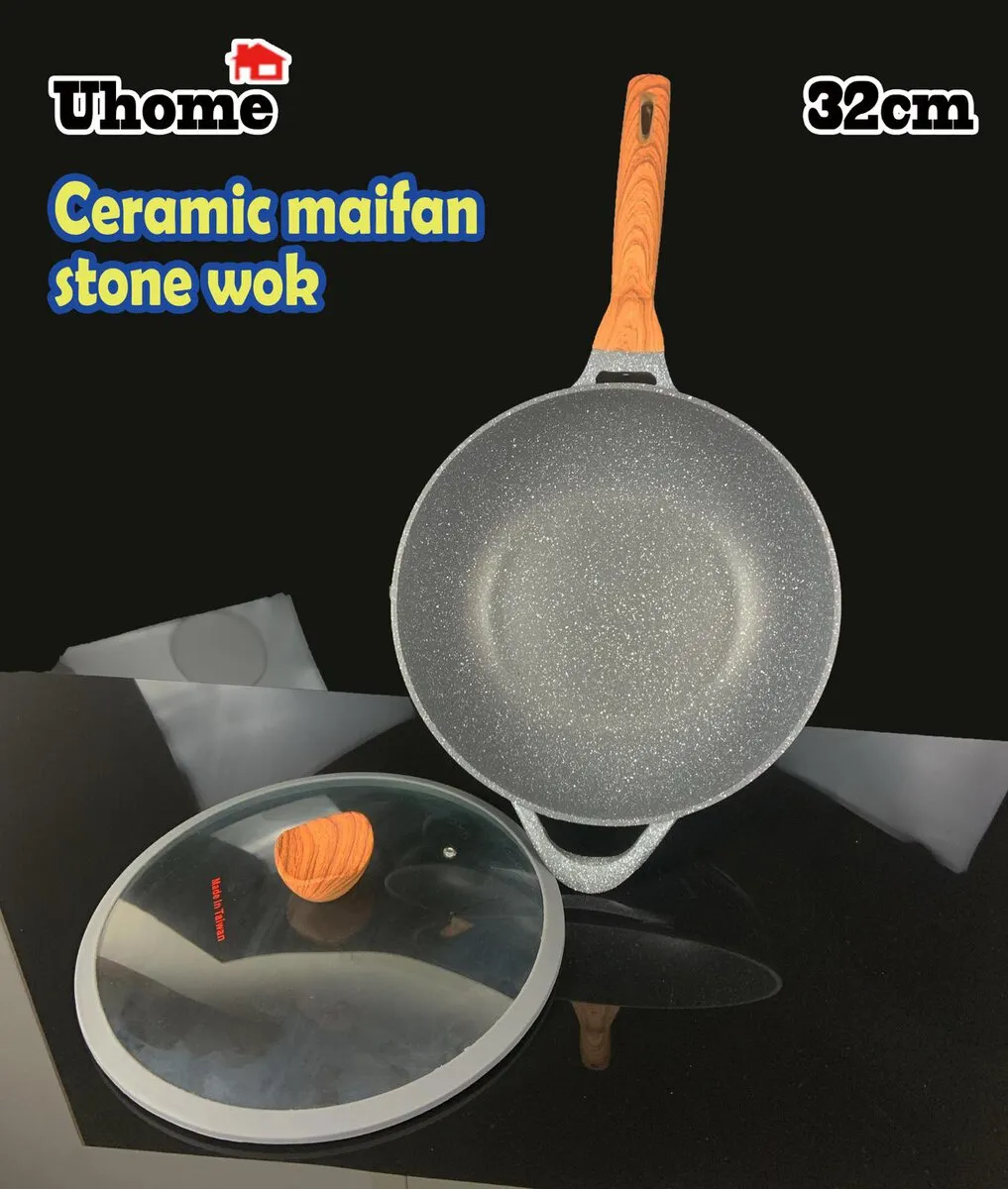 32cm 麦饭石炒锅 (32cm Maifanite Wok)