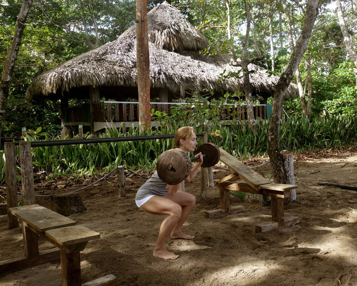 Workout at Beach Jungle Gym in Nature at Natura Cabana