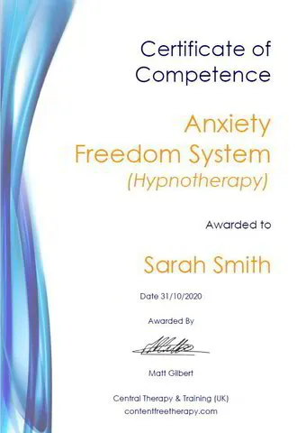 Certified anxiety training