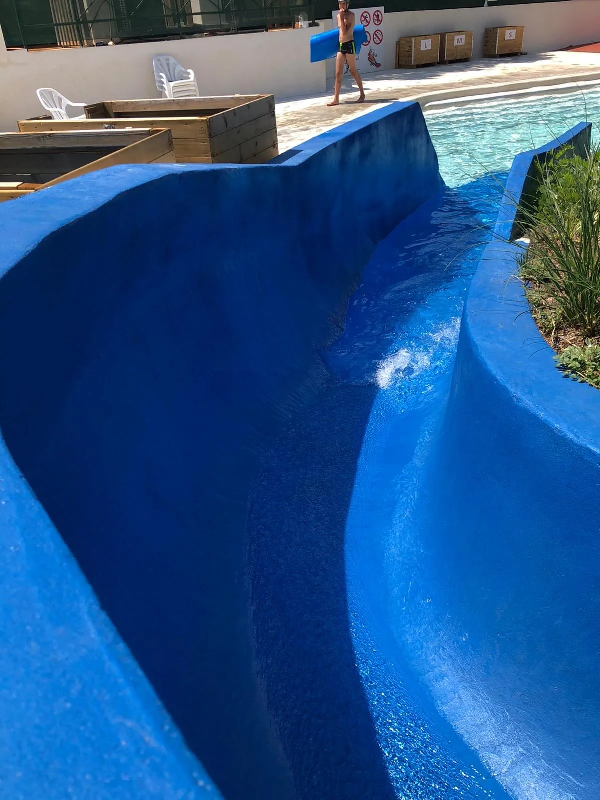 Pacific Blue Slide Concrete Pool