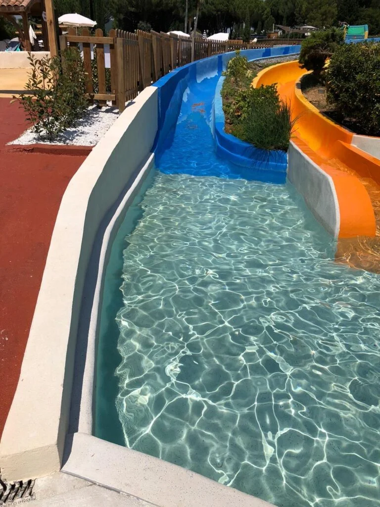 Pacific Blue Slide Concrete Pool