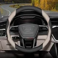 Universal Faux Leather Steering Wheel Cover for Audi A4 A3 A6 A5 Q5 Q3 Q7 TT | Fit B8 B9 B6 B7 B5 8P 8L 8Y 8V C5 C7 C8 C6 Models