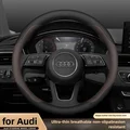 Universal Leather Steering Wheel Cover for Audi A4 A5 A6 A3 Q5 Q7 S3 RS3 TT | Fit B8 B9 B6 C6 8V S Line Models