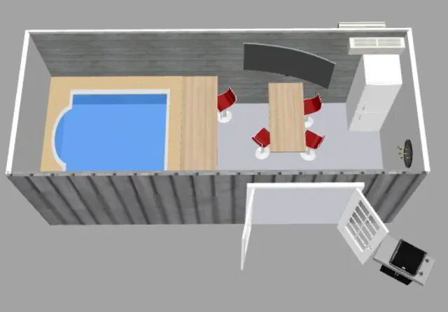 OutBack Shipping container Storage unit, storm shelter & mini bar