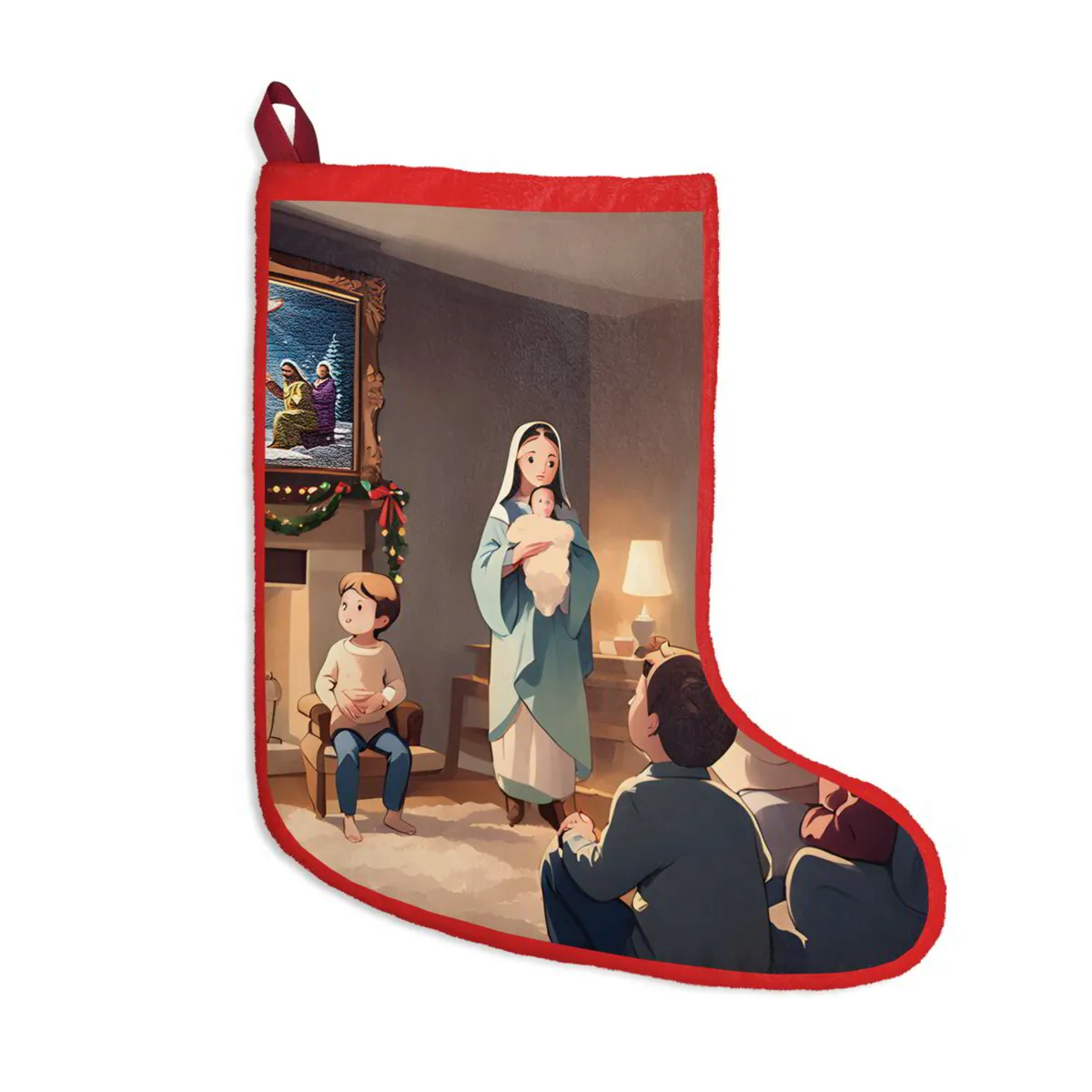 Pure Christmas Themed Christmas Stockings (Bethlehem Scene on Back)