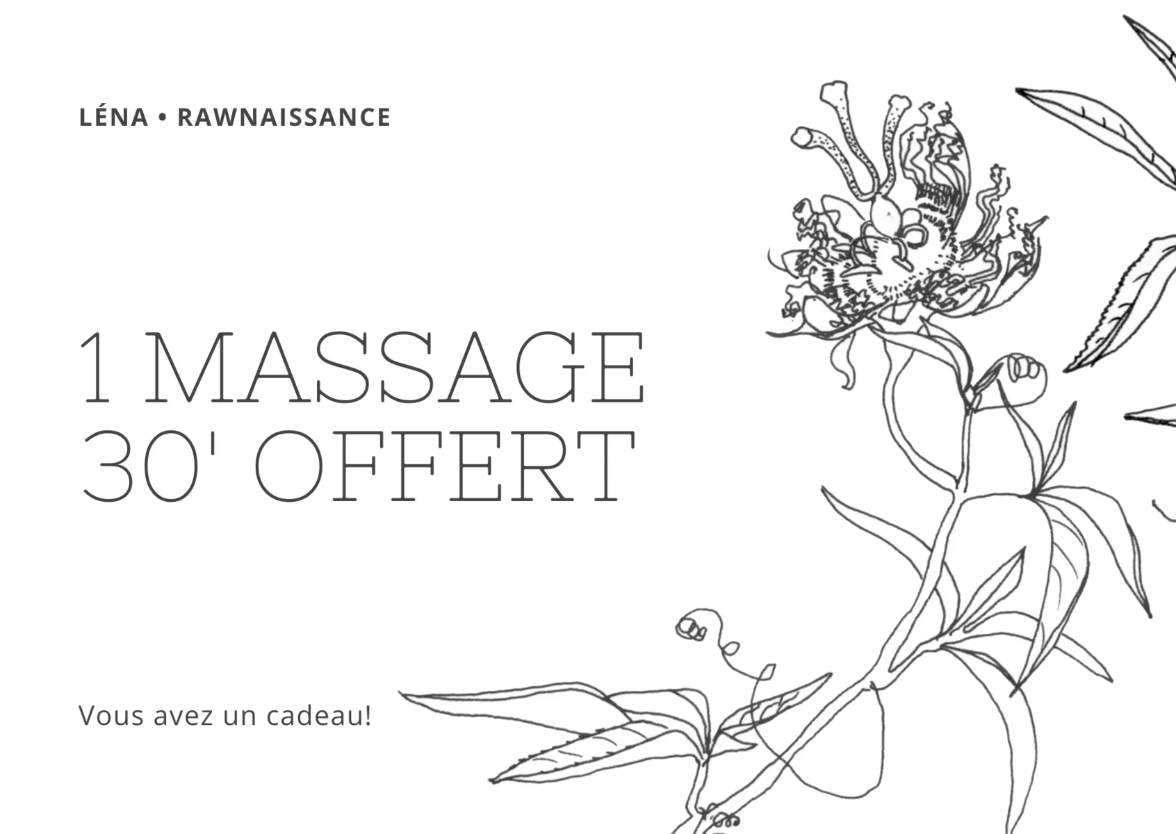 Carte Cadeau | Séance Massage 30' | VALIDITE 6 MOIS