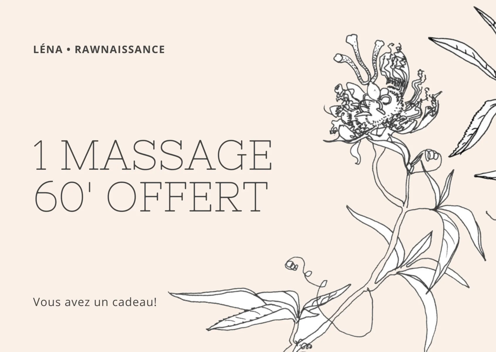 Carte Cadeau | Séance Massage 60' | VALIDITE 6 MOIS